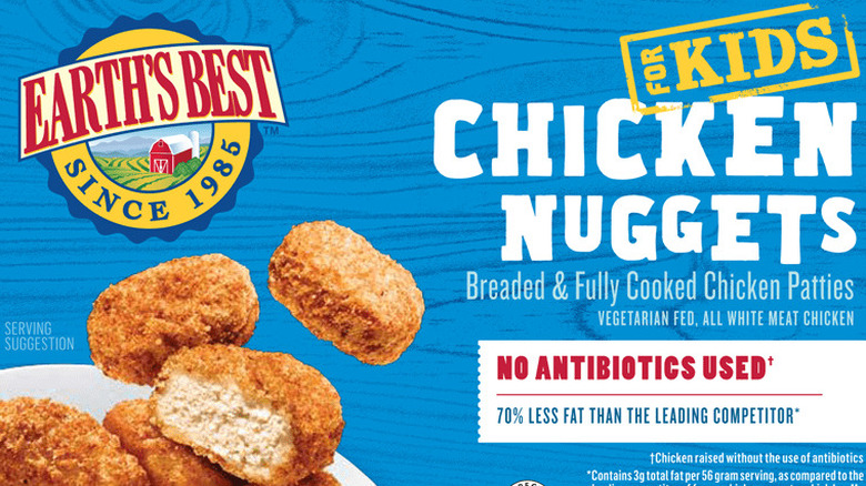 Earth's Best chicken nuggets box label