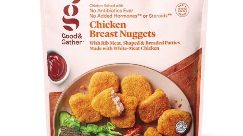 Good & Gather chicken nuggets bag white background