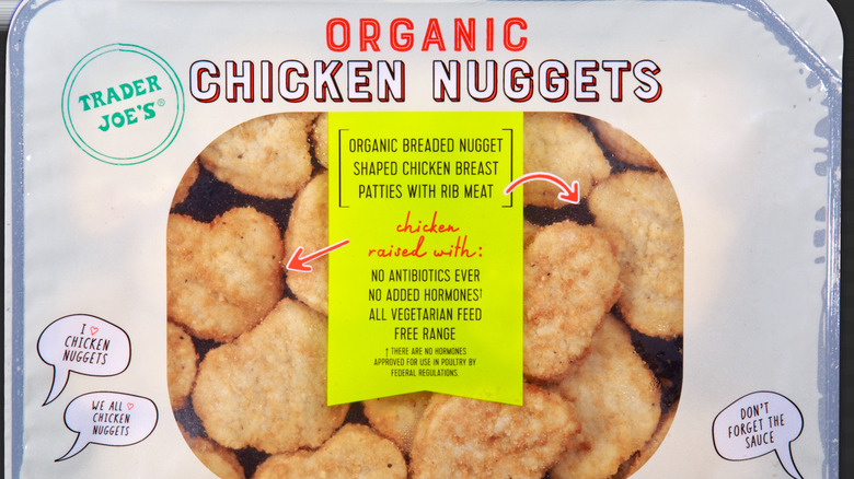 Trader Joe's chicken nuggets packet close-up