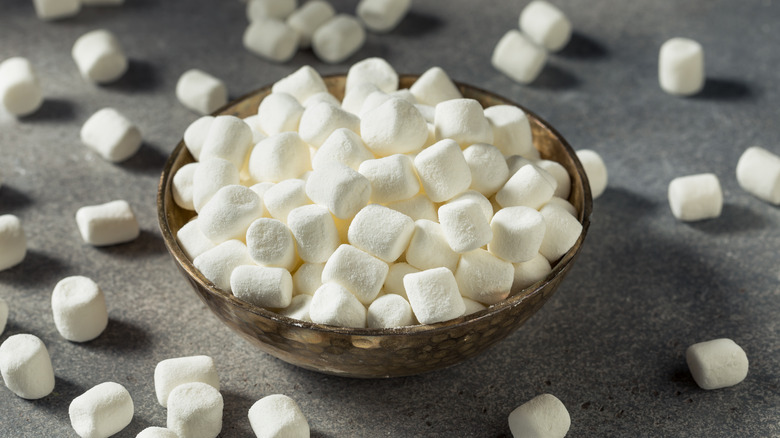 Bowl of mini marshmallows