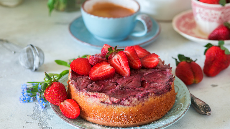 Strawberry upside-down cake