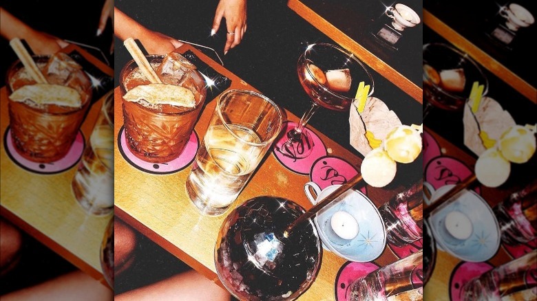 Drinks on a table