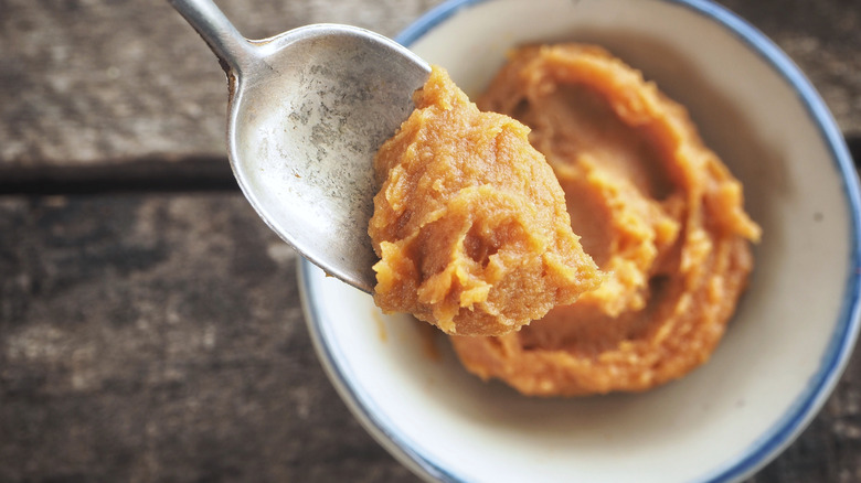 Miso paste in bowl