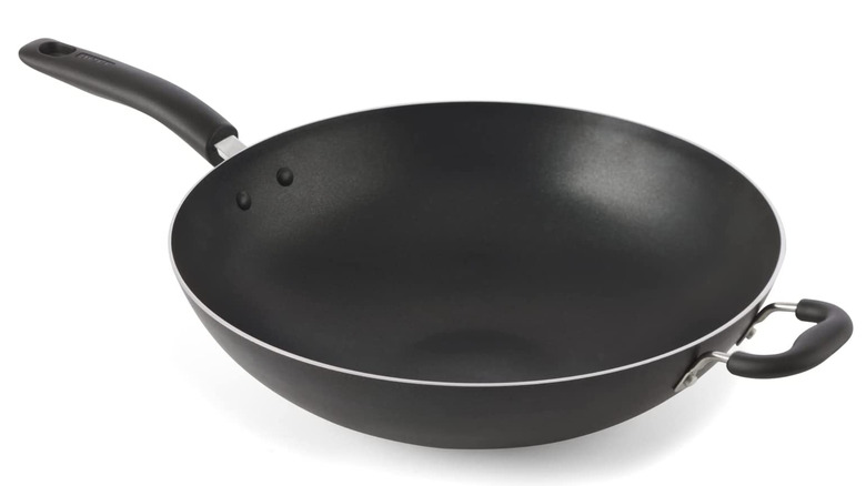 black nonstick jumbo wok