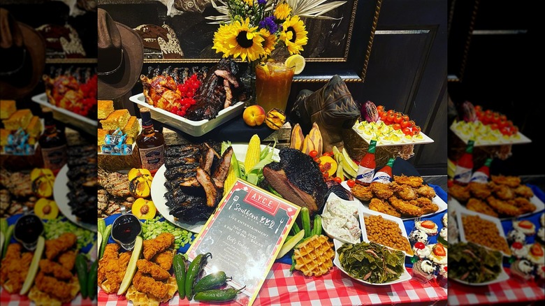 selection of food at AYCE buffet