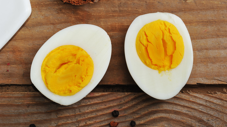 Hardboiled egg cut in half