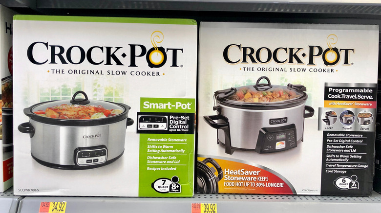 Crock Pots in boxes at store 