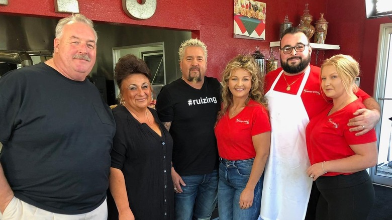 Grammy's Goodies workers with Guy Fieri