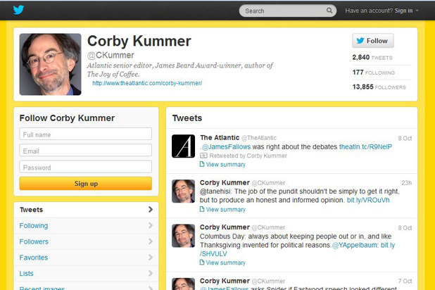 #9 Corby Kummer: 13,855 Followers