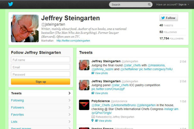 #7 Jeffrey Steingarten: 17,762 Followers