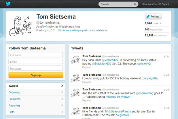 #4 Tom Sietsema: 22,889 Followers