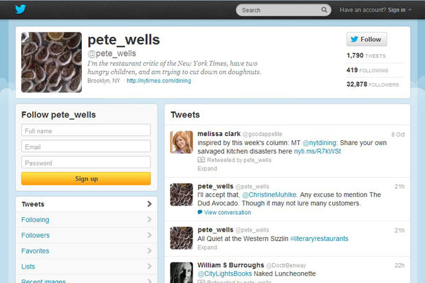 #3 Pete Wells: 32,878 Followers