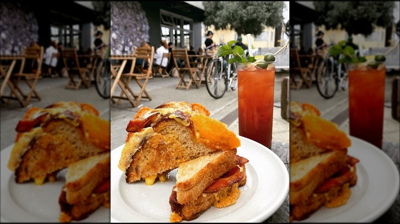 Bloody Mary brunch and sandwich