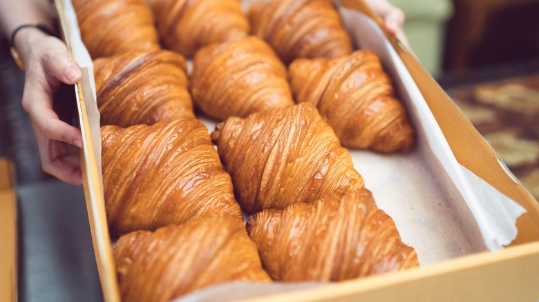 Tray of croissants