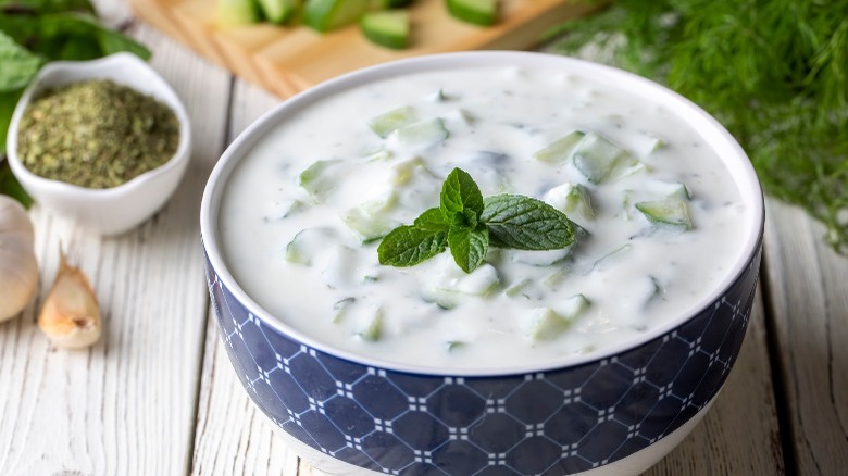 tzaztziki dip in a bowl