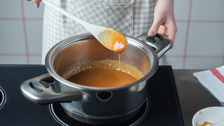 Sauce in pot on stovetop