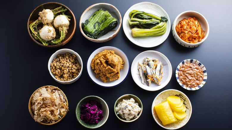 Various Japanese side dishes