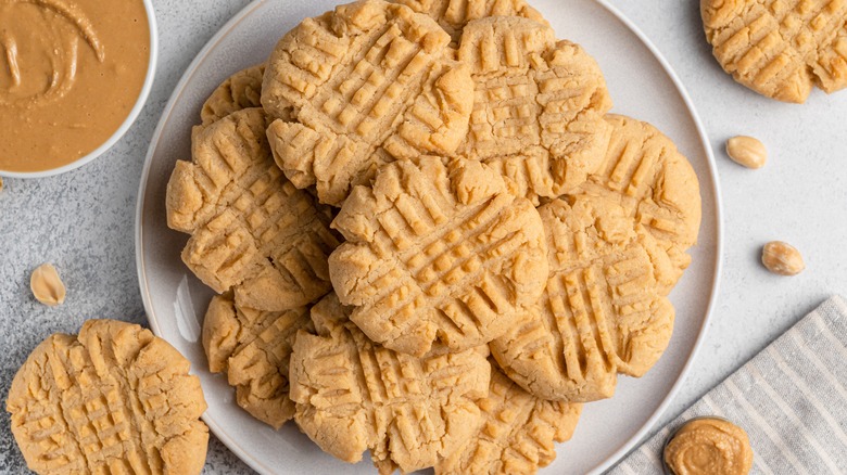 Plate of peanut butter cookies