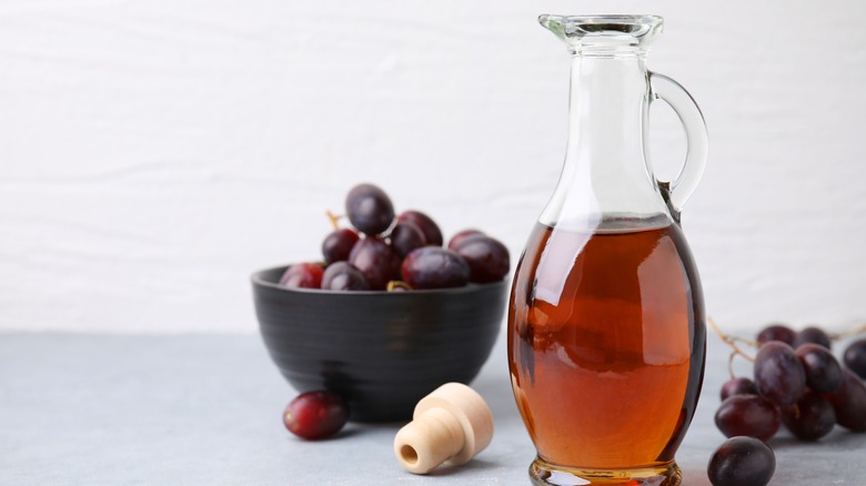 Red wine vinegar with grapes