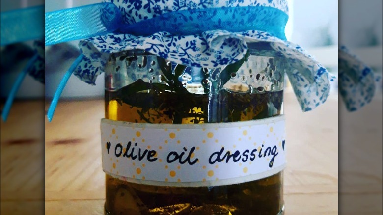 Homemade olive oil dressing