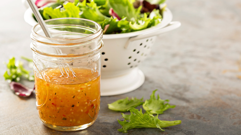 Italian vinaigrette in a jar