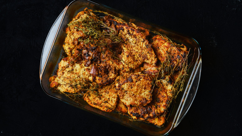 seasoned pork chops in pan