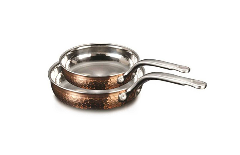 Lagostina Martellata Tri-Ply 2-Piece Skillet Set in Copper