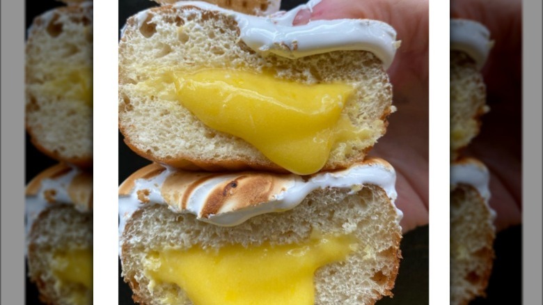 yellow cream-filled doughnut