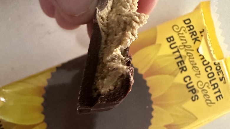 split open trader joe's sunflower seed butter cup