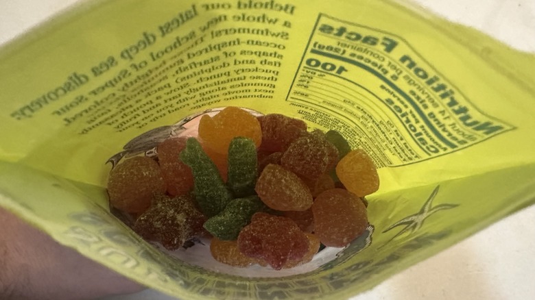 Inside a bag of Sour Scandinavian Swimmers