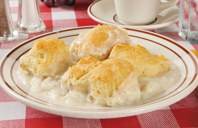 Biscuits and Crawfish Gravy