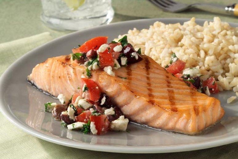 Grilled Salmon With Mediterranean Salsa