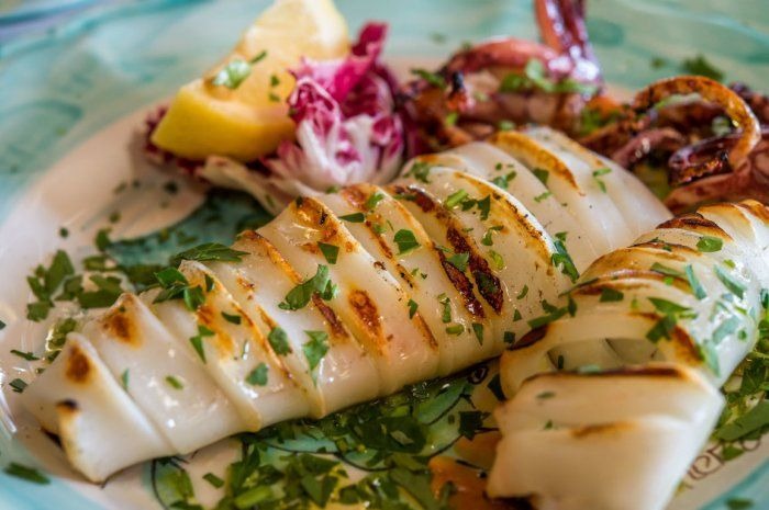 Chargrilled Whole Squid With Chile and Mint