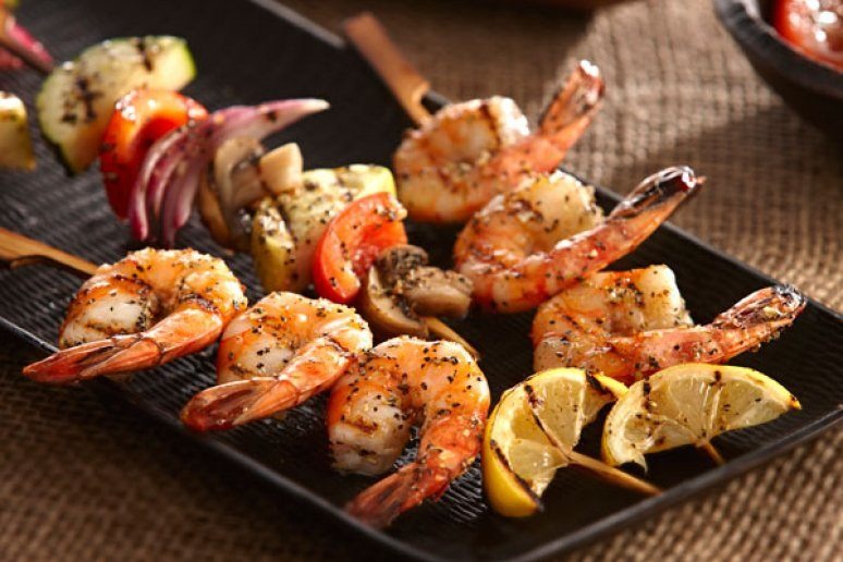 Grilled Lemon Pepper Shrimp Kabobs 