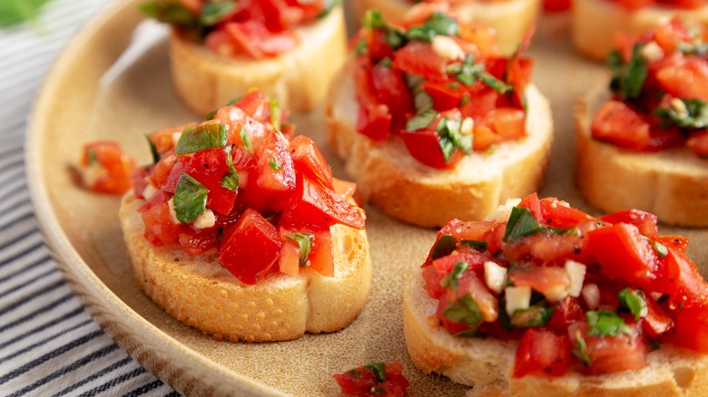 Plate of bruschetta