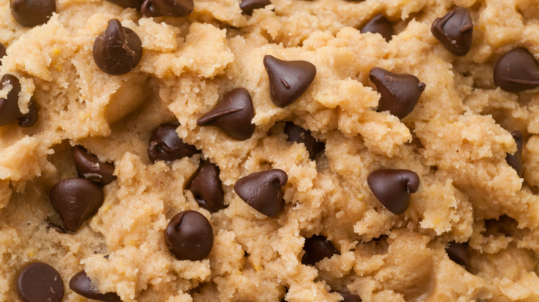 Raw chocolate chip cookie dough