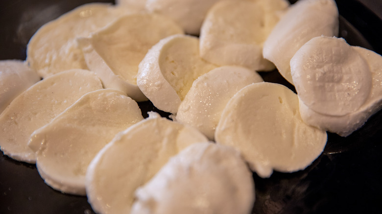 Plate of mozzarella slices