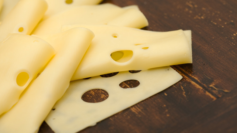 Slices of Swiss cheese