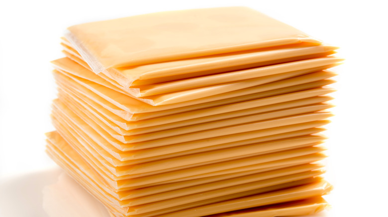 Slices of American cheese