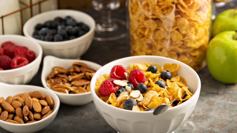 cereal bar at breakfast buffet