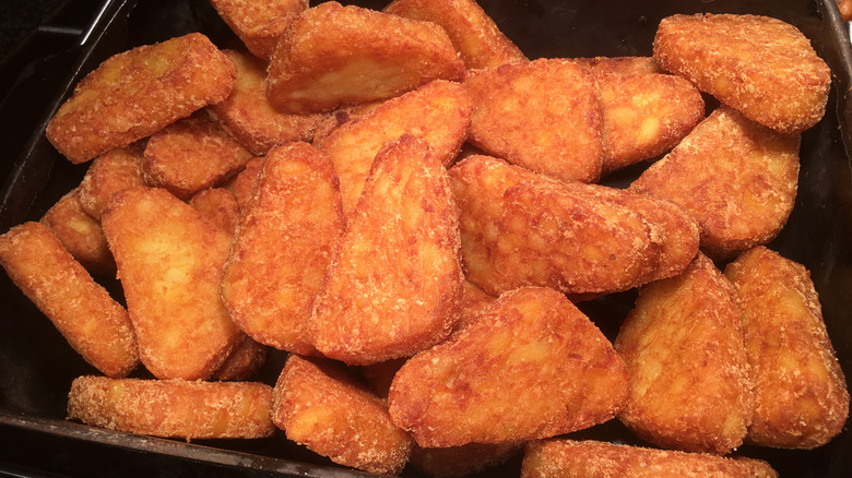 hash browns in metal container