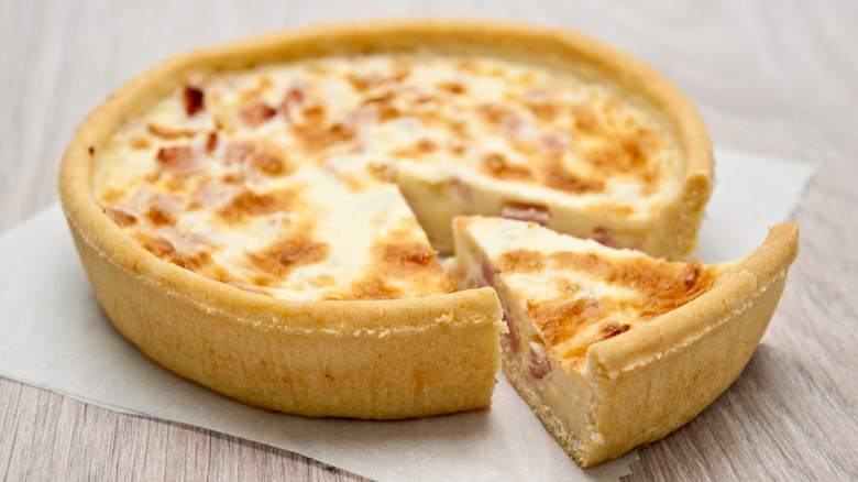 Closeup of quiche