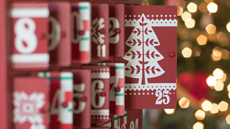 Doors on an advent calendar