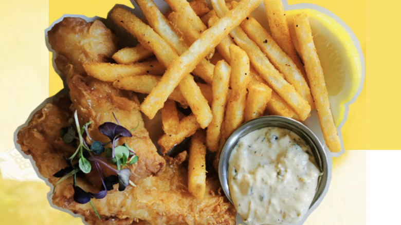 Fish and chips with sides 
