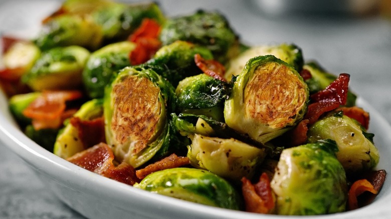 Roasted Brussels Sprouts in Bowl