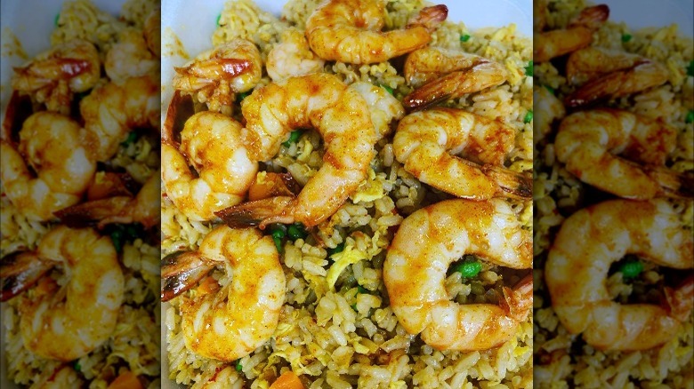 Paradise Cajun Seafood fried rice dish