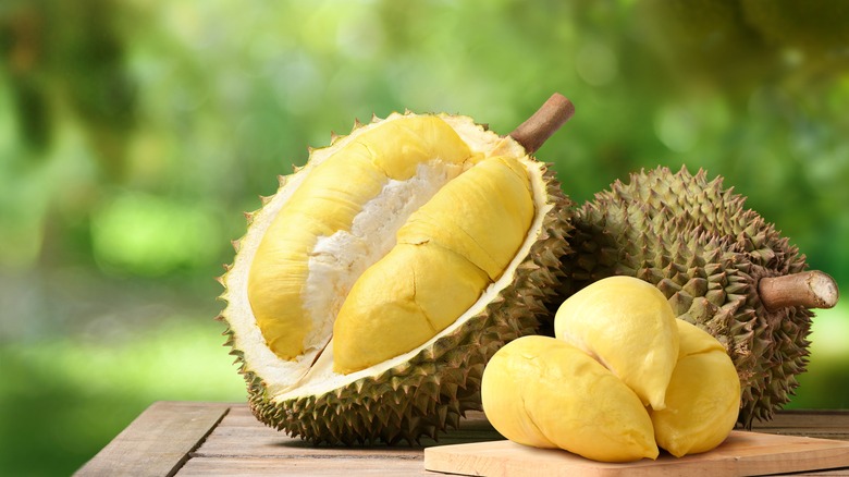 opened durian fruit