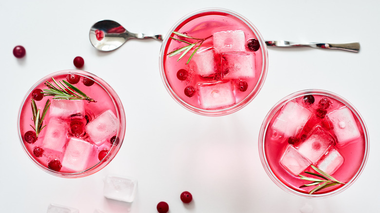 cranberry rosemary spritzers from above