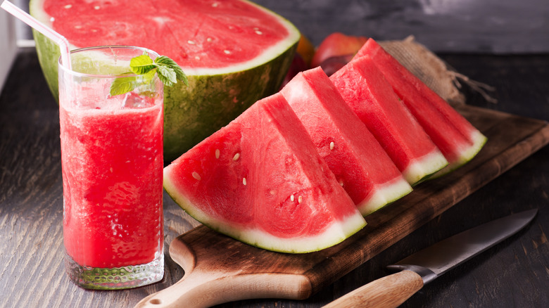 watermelon with watermelon juice