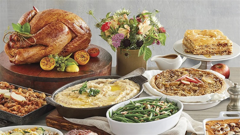 Roast turkey and side dishes